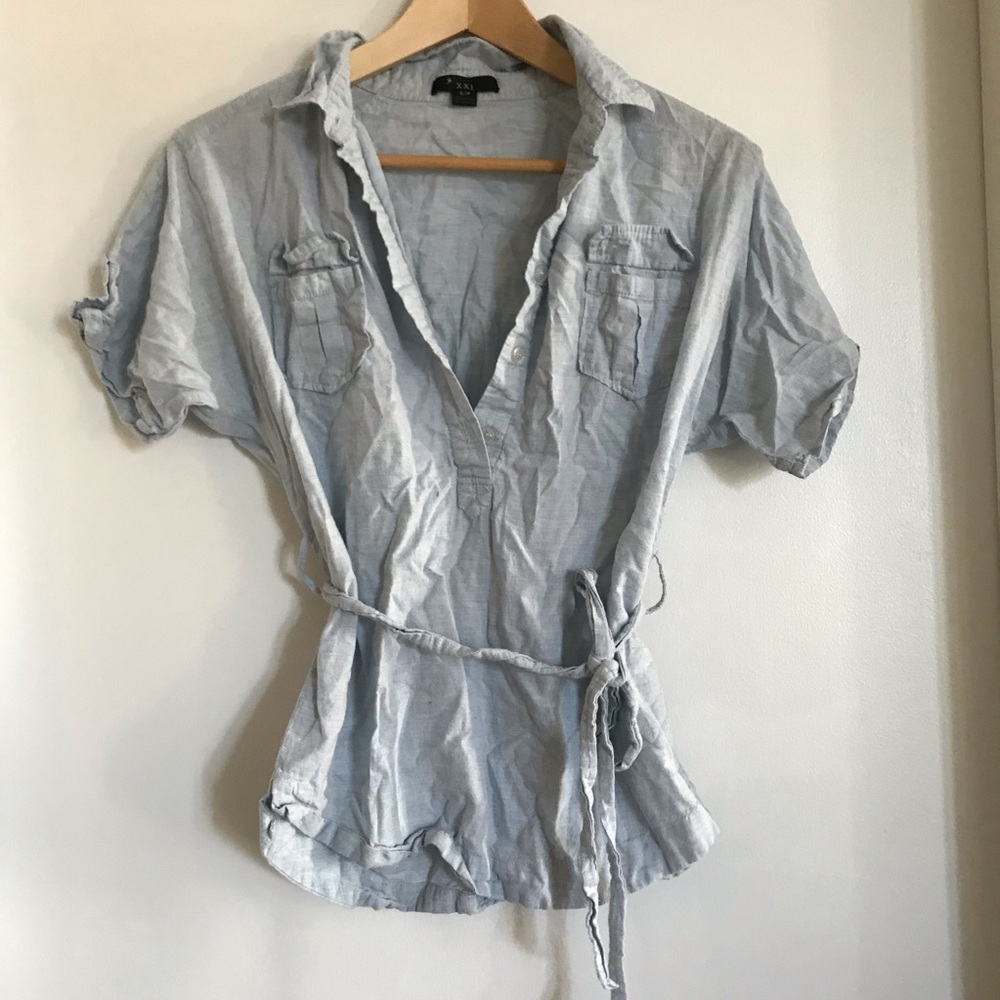 F21 chambray blouse